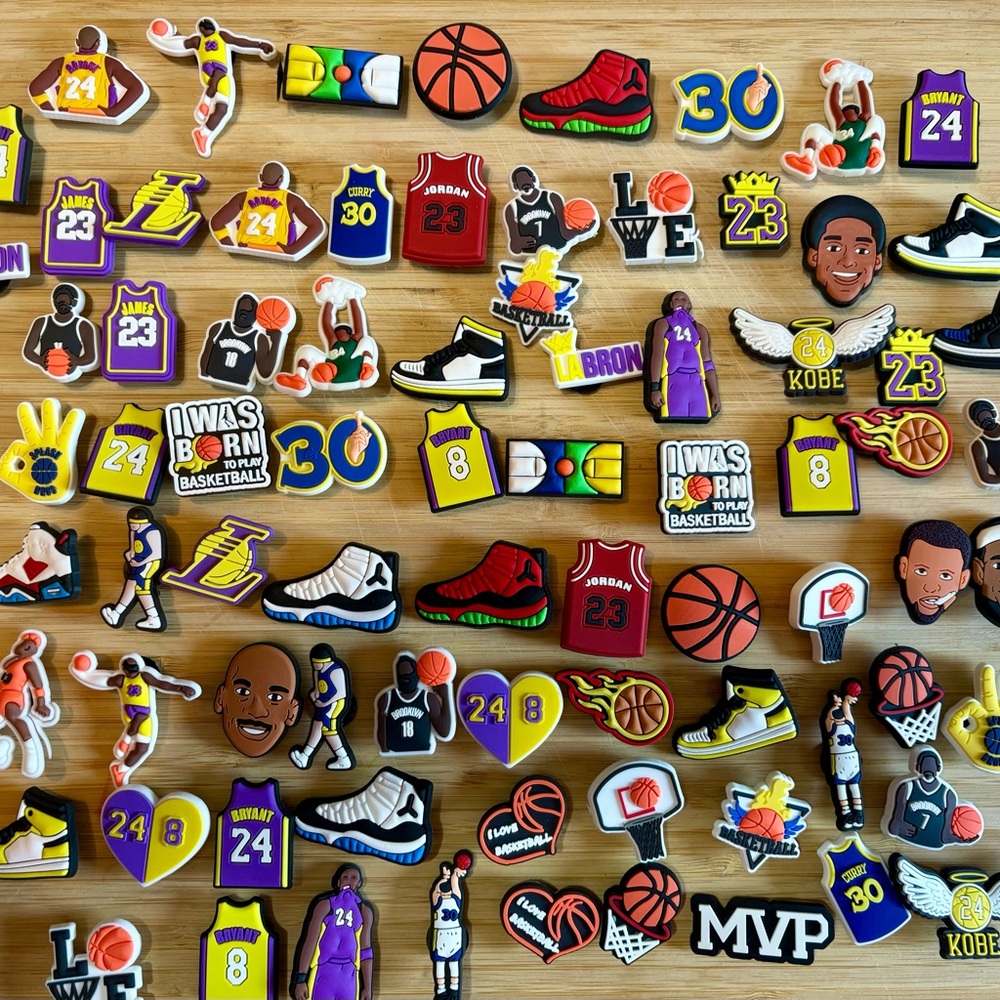 Lot of 80 NBA Croc Charms (New)